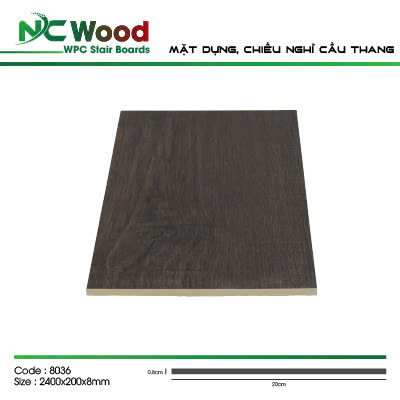 Mặt Đứng Cầu Thang Nhựa Giả Gỗ NCWood 8036
